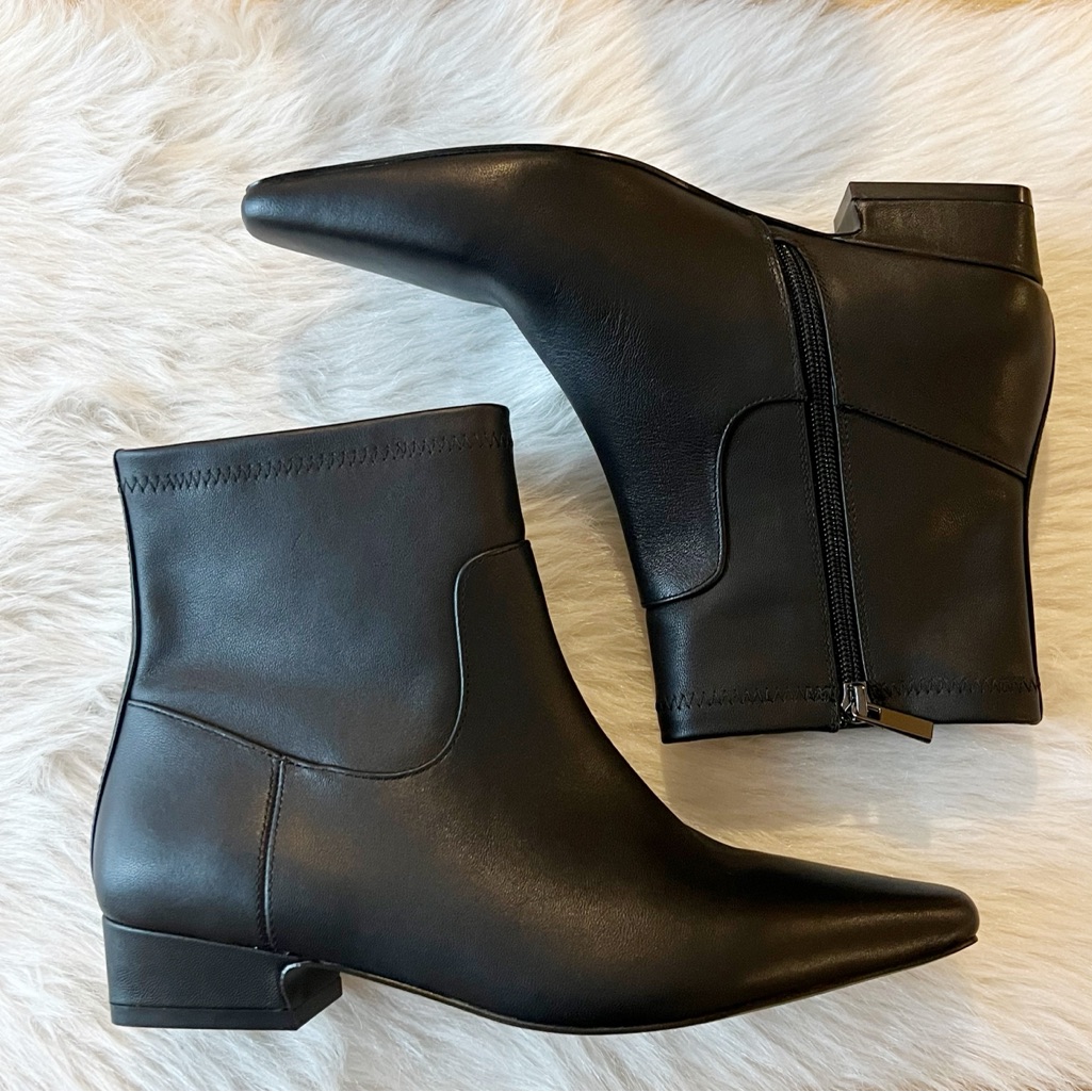 Jason Wu Pointed Black Leather Ankle Boots Size 8.5